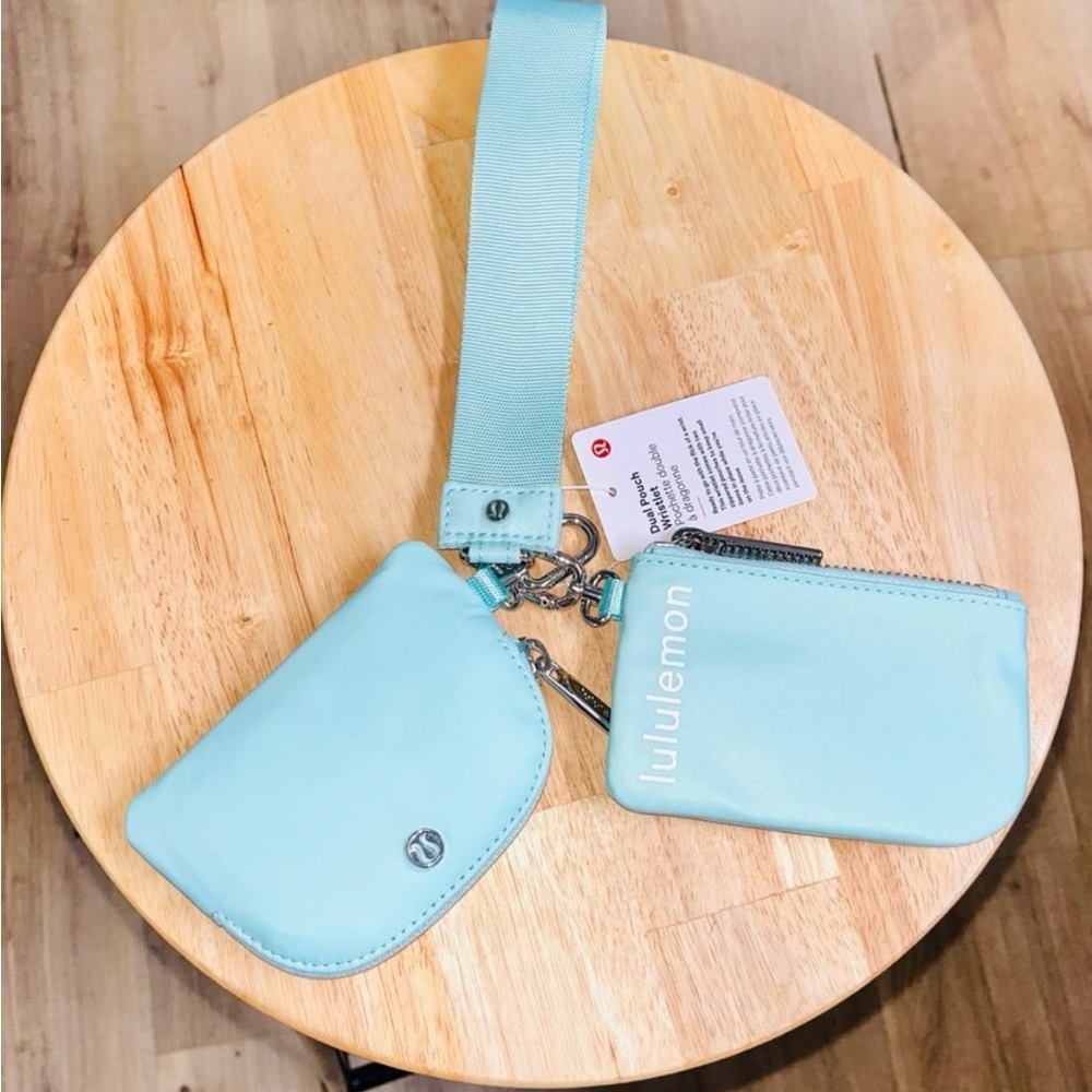 Lululemon Aqua Dual Pouch Wristlet